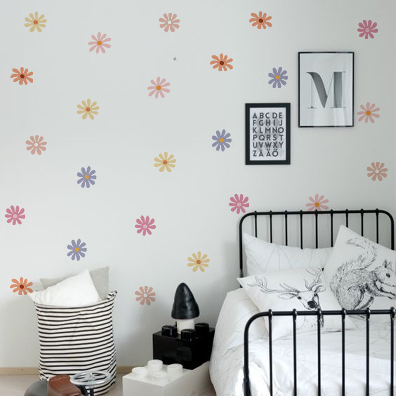 Daisy Floral Wall Stickers Chi - Baby Nursery Peel And Stick Wallpaper 评论和价格