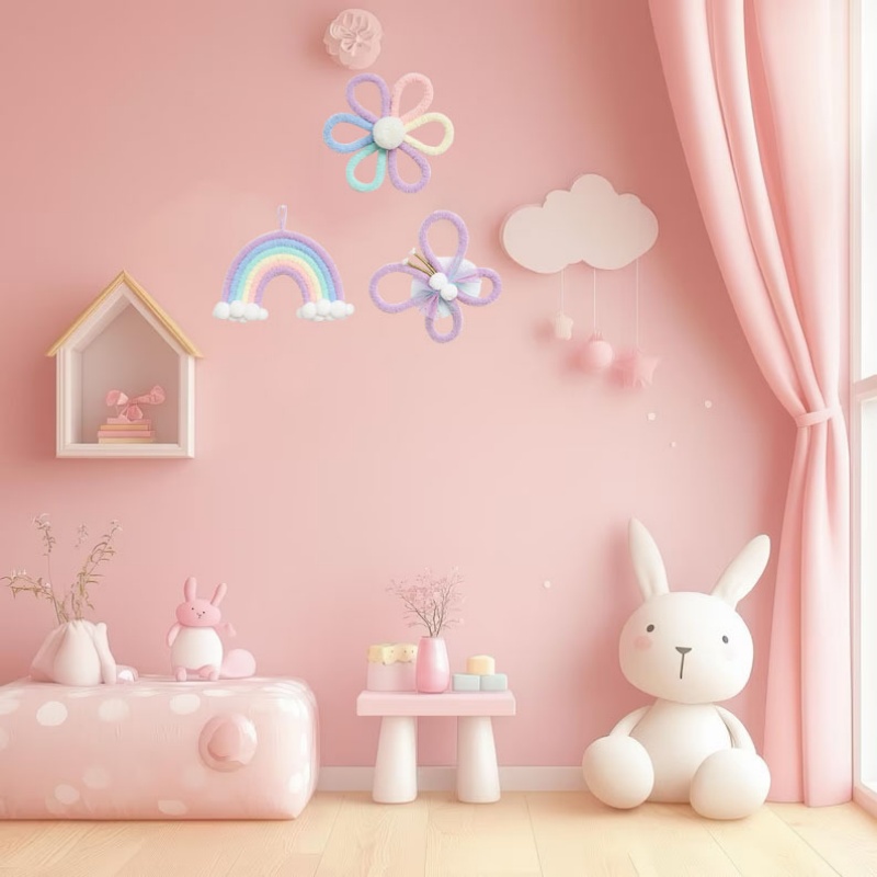 Nordic Rainbow Daisy Flower  B - Baby Nursery Decor Girl 评论和价格