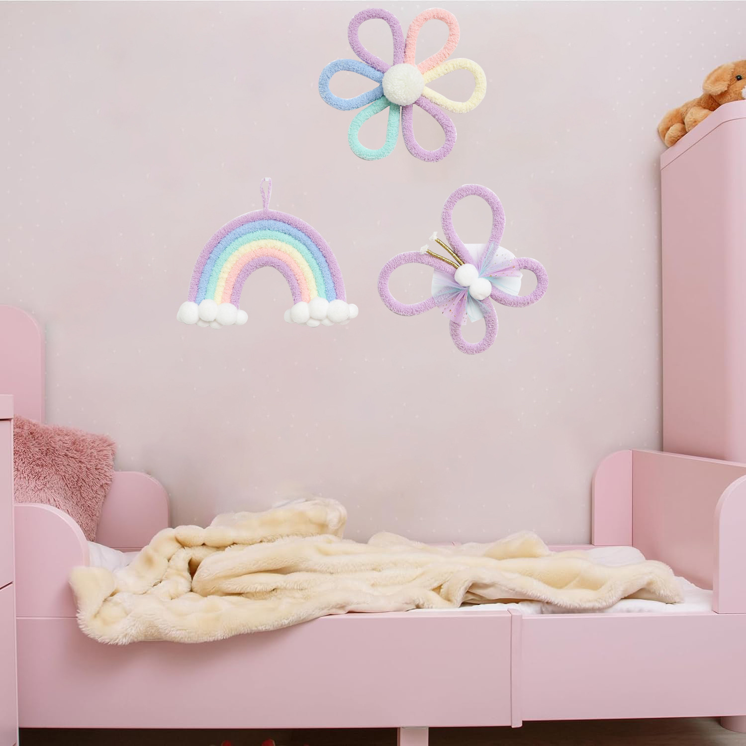 Nordic Rainbow Daisy Flower  B - Baby Nursery Decor Girl 评论和价格