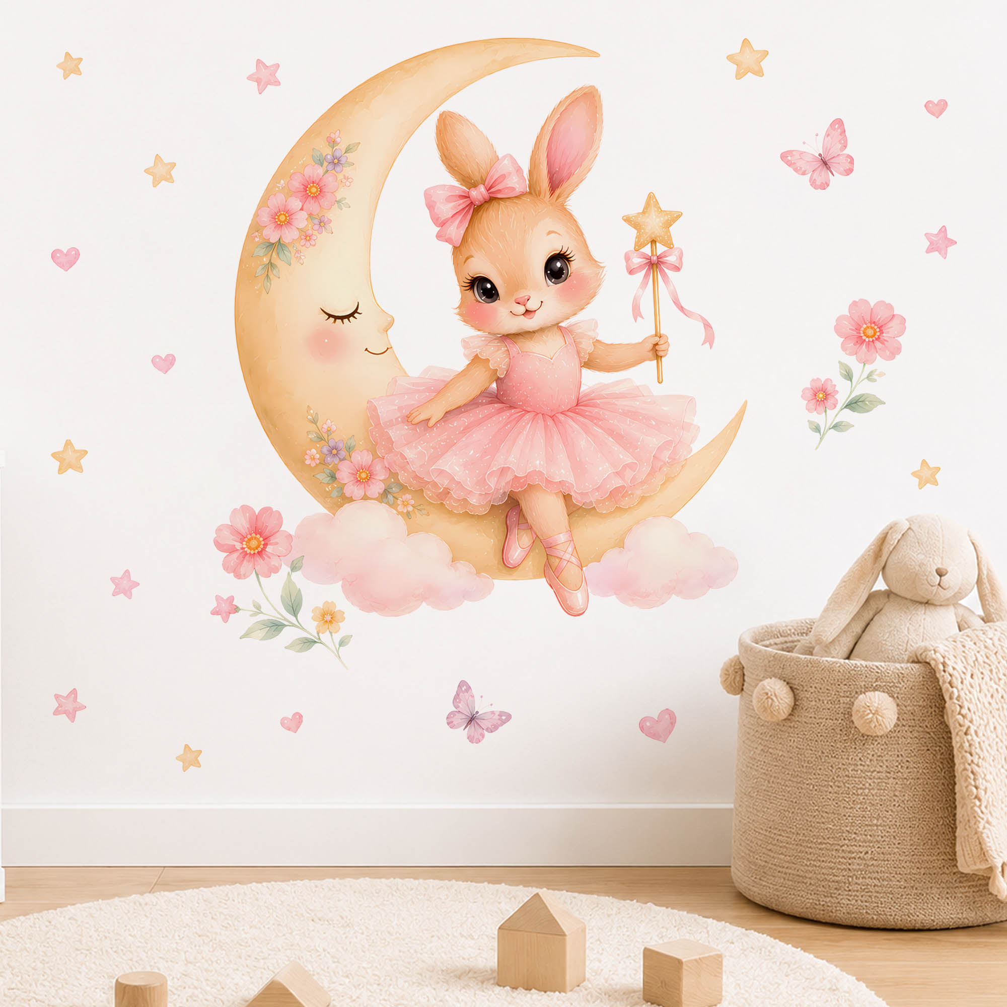 Watercolor Ballerina Bunny Moo - Baby Girl Nursery Quotes 评论和价格
