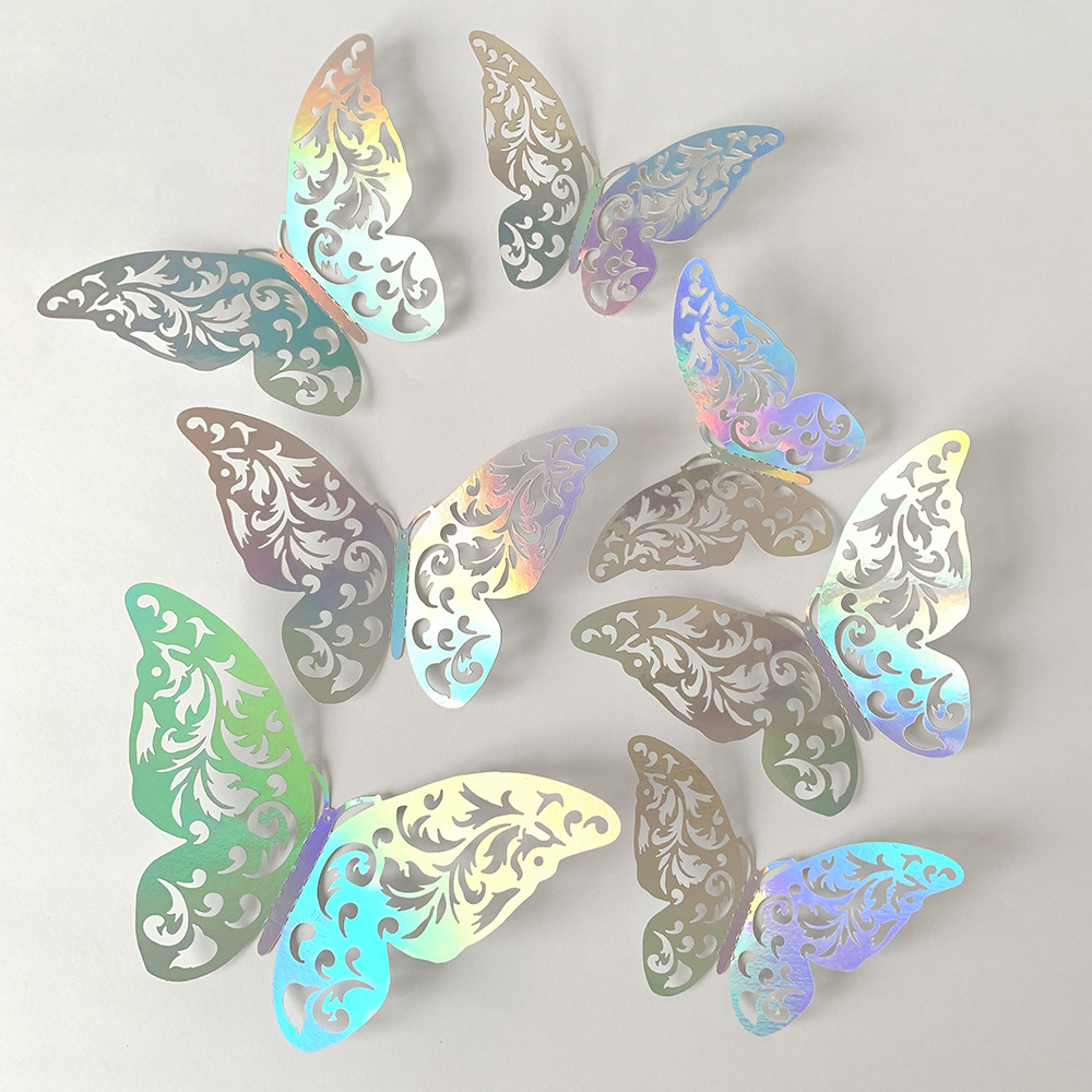 12pcs Colorful Silver Butterfl - Baby Girl Nursery Quotes 评论和价格