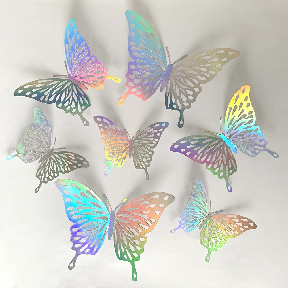 12pcs Colorful Silver Butterfl - Baby Girl Nursery Quotes 评论和价格
