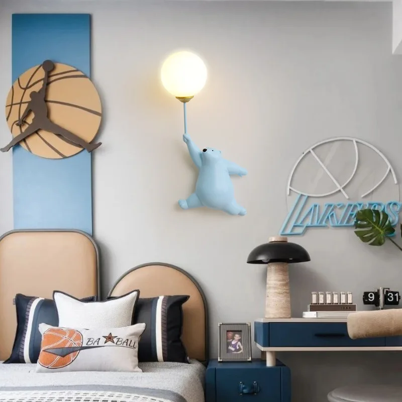 Cartoon Polar Bear LED Sconce  - Baby Nursery Wall Lights 评论和价格