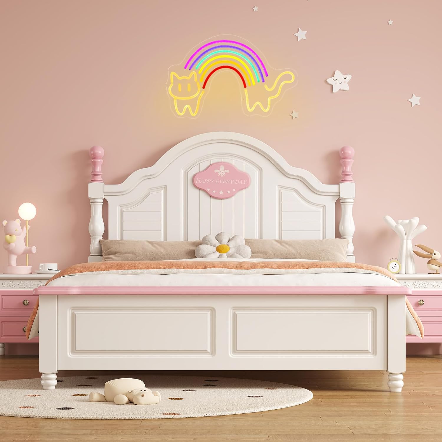Rainbow Cat Neon Sign Cute Cat - Baby Nursery Wall Lights 评论和价格