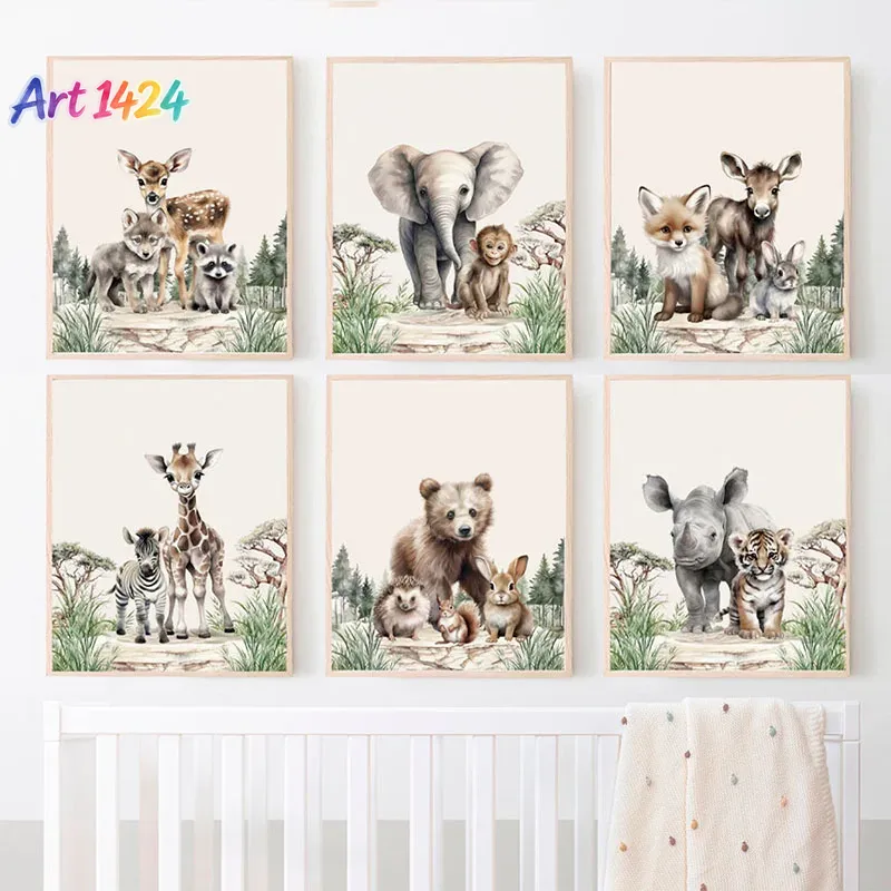 1pcs(No frame)Elephant Giraffe - Baby Nursery Frames 评论和价格