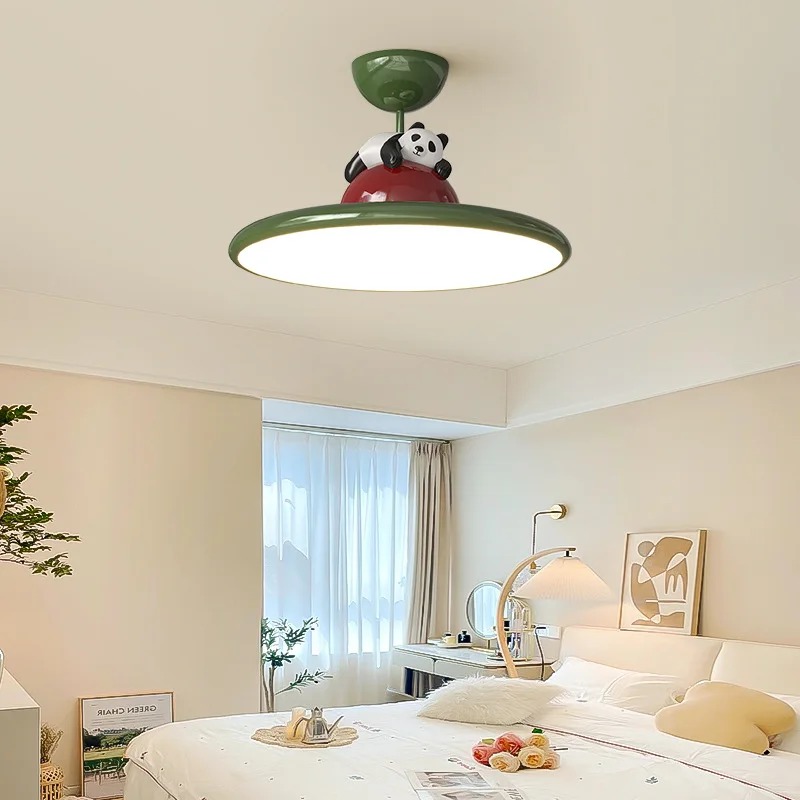 Cartoon Cream Style Panda LED  - Baby Nursery Light Fixture 评论和价格