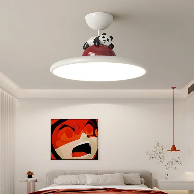 Cartoon Cream Style Panda LED  - Baby Nursery Light Fixture 评论和价格