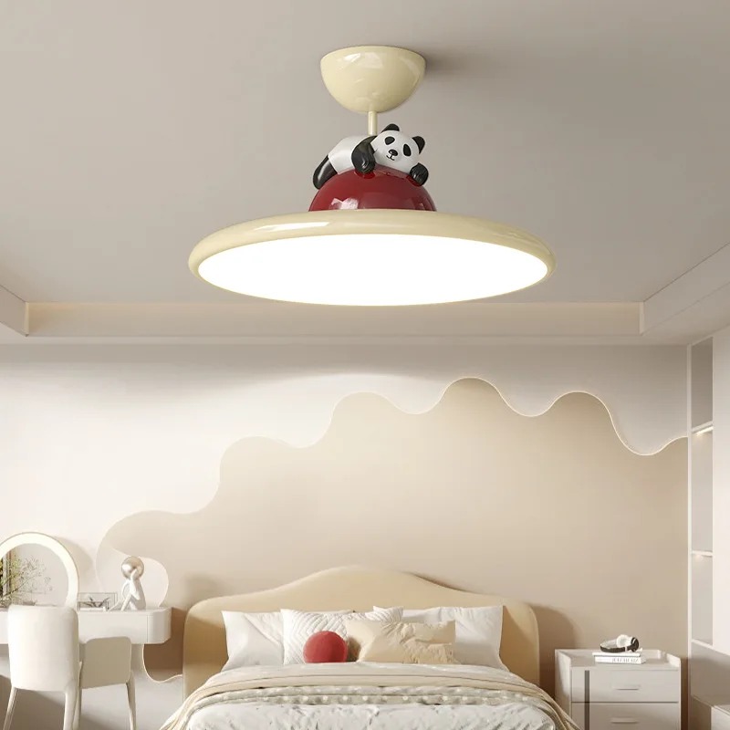 Cartoon Cream Style Panda LED  - Baby Nursery Light Fixture 评论和价格