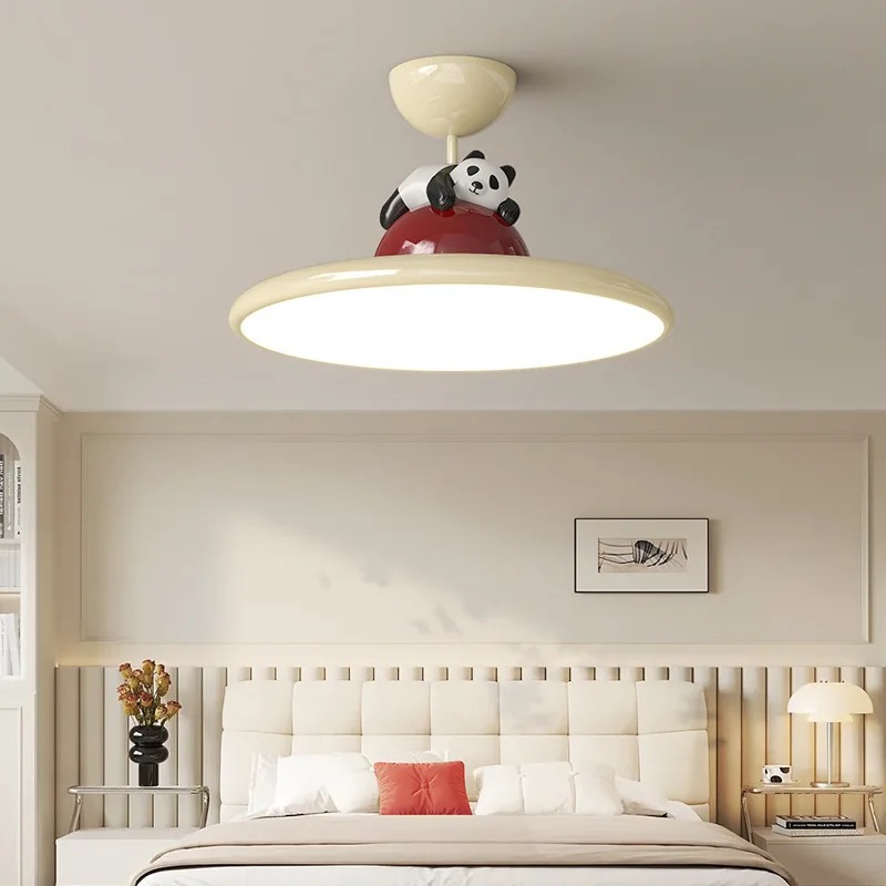 Cartoon Cream Style Panda LED  - Baby Nursery Light Fixture 评论和价格