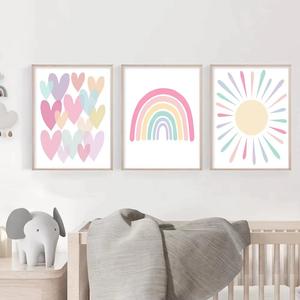 (No frame)Cartoon Heart Poster - Baby Nursery Frames 评论和价格