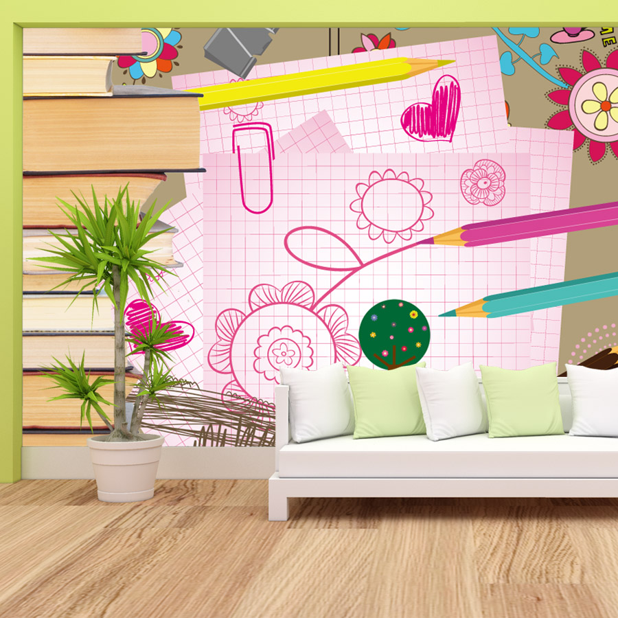 Cartoon Books Drawing Easy to  - Baby Nursery Peel And Stick Wallpaper 评论和价格