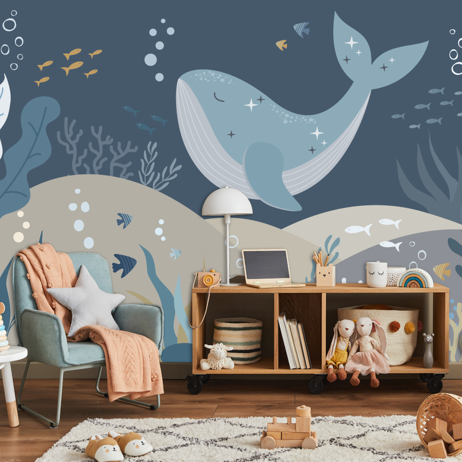 10+ Cute Cartoon Whale Wallpap - Baby Nursery Peel And Stick Wallpaper 评论和价格