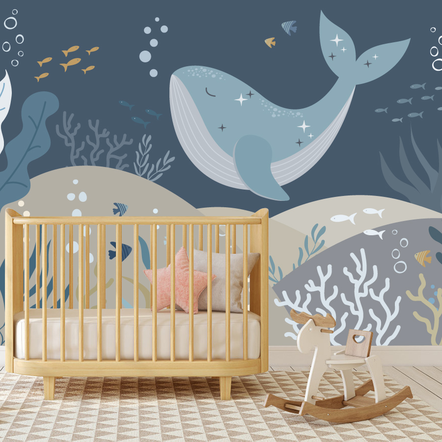 10+ Cute Cartoon Whale Wallpap - Baby Nursery Peel And Stick Wallpaper 评论和价格
