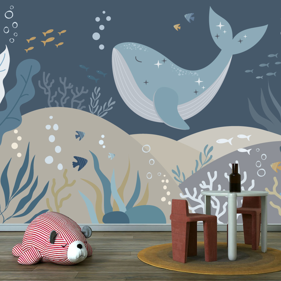 10+ Cute Cartoon Whale Wallpap - Baby Nursery Peel And Stick Wallpaper 评论和价格