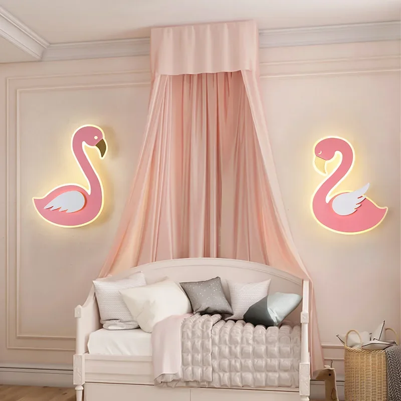 Flamingo LED Wall Lamp, Nordic - Baby Nursery Light Fixture 评论和价格