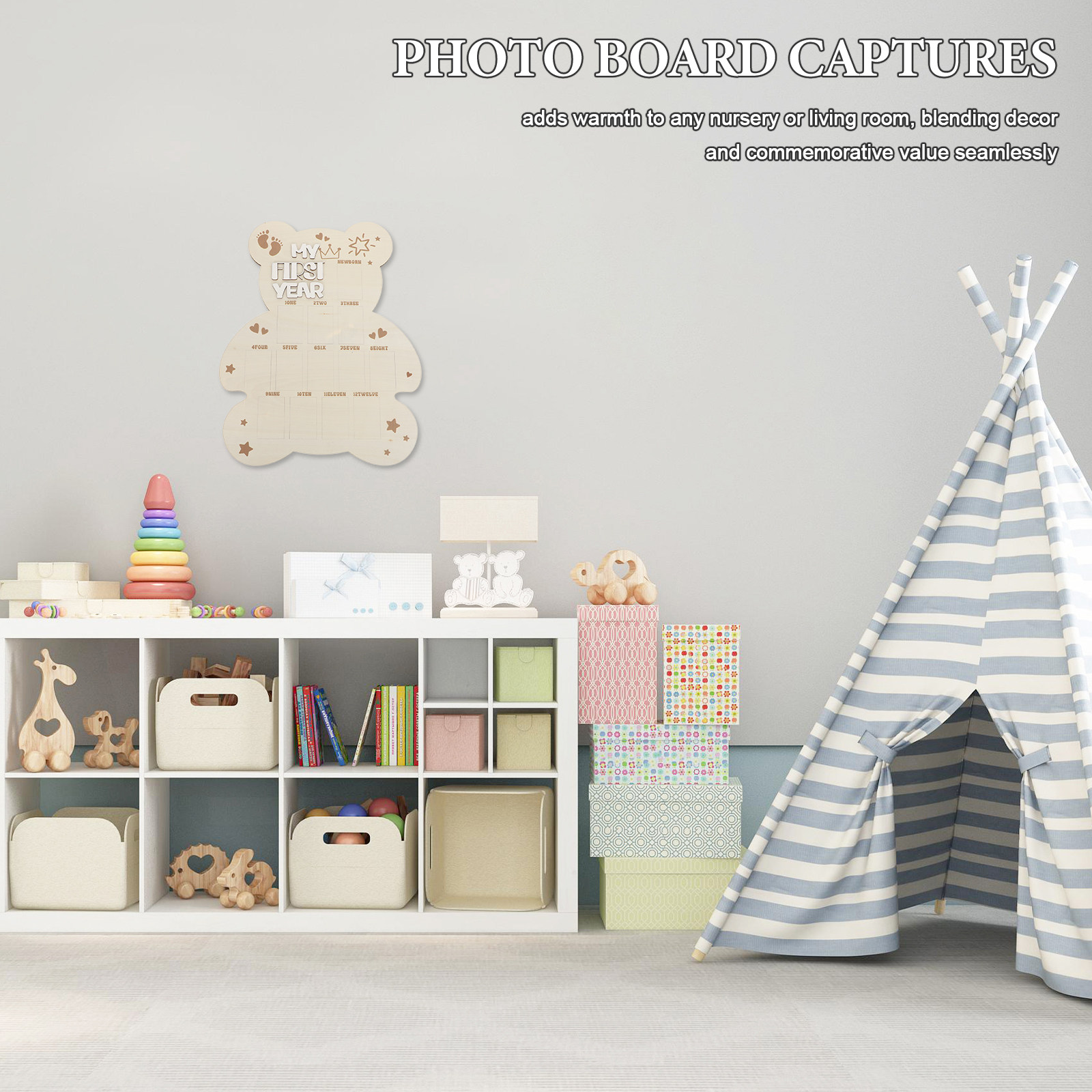 Newborn Photo Board Wooden Bab - Baby Nursery Frames 评论和价格