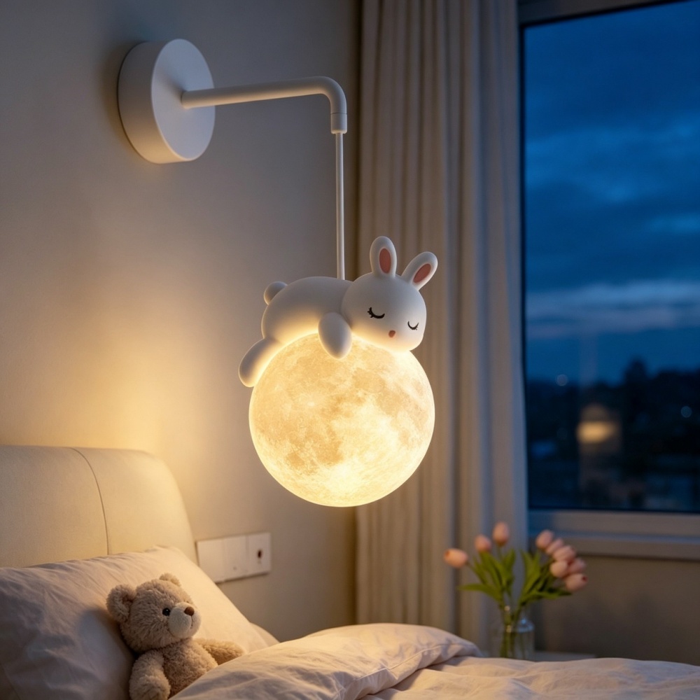 Cute Animal Wall Lamp White Ra - Baby Nursery Boy 评论和价格