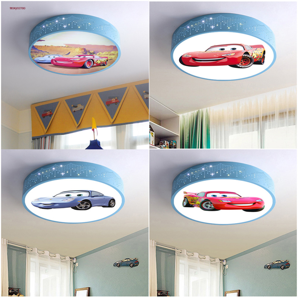 Cartoon Car Round Led Ceiling  - Baby Nursery Light Fixture 评论和价格