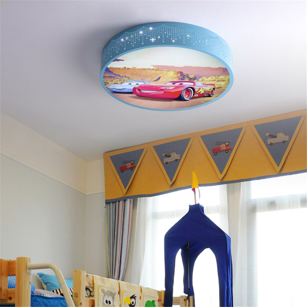 Cartoon Car Round Led Ceiling  - Baby Nursery Light Fixture 评论和价格