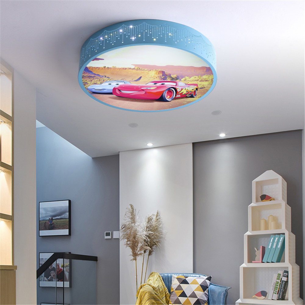 Cartoon Car Round Led Ceiling  - Baby Nursery Light Fixture 评论和价格