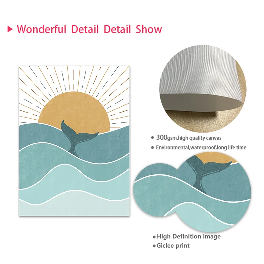 1pc frameless Fish Whale Seagu - Baby Girl Nursery Quotes 评论和价格