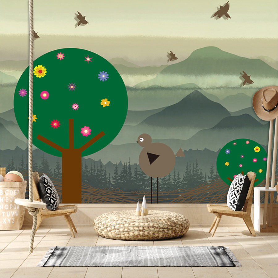 Cartoon Custom Easy to Apply P - Baby Nursery Peel And Stick Wallpaper 评论和价格