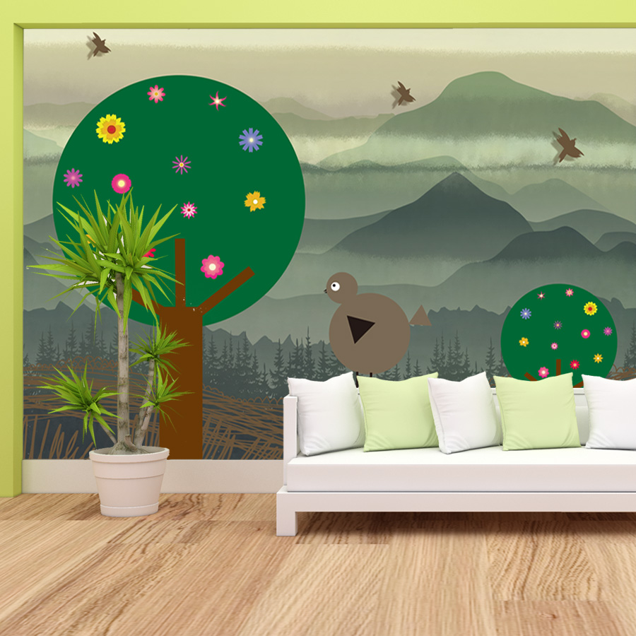 Cartoon Custom Easy to Apply P - Baby Nursery Peel And Stick Wallpaper 评论和价格