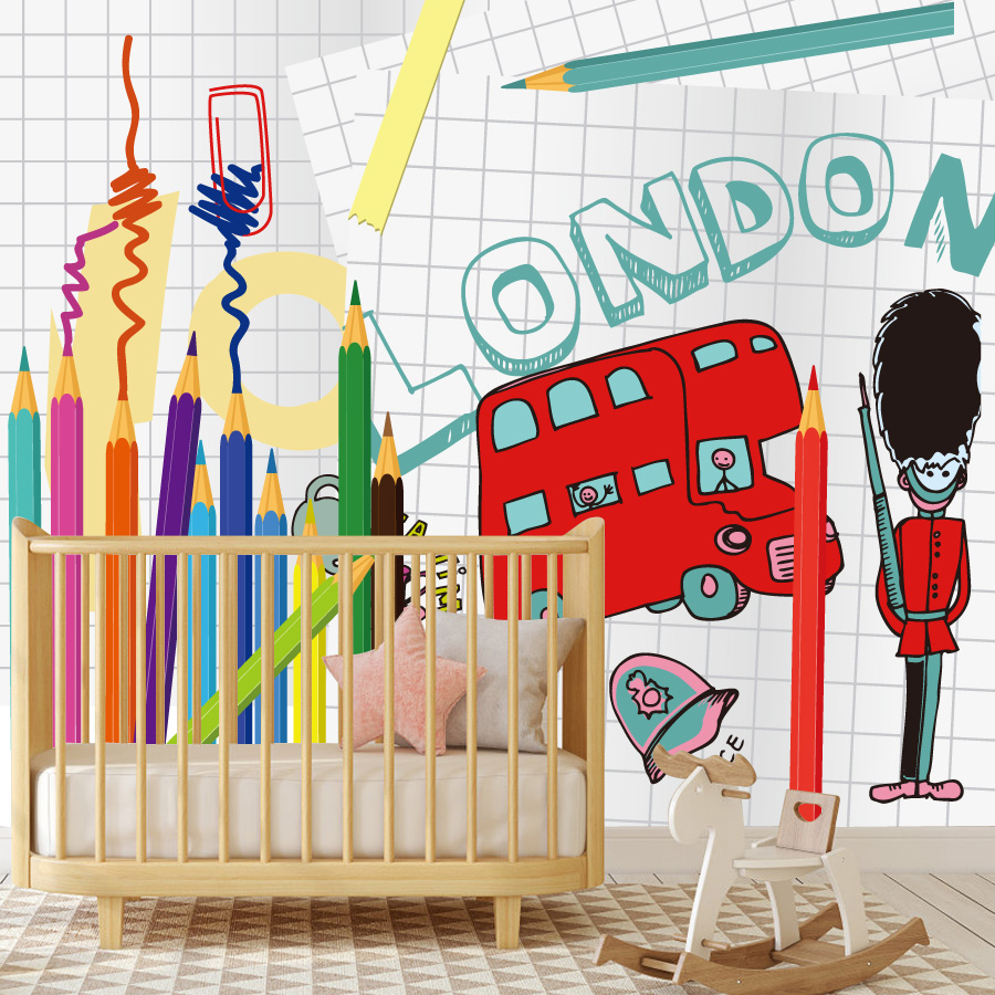 Custom Cartoon Easy to Apply P - Baby Nursery Peel And Stick Wallpaper 评论和价格