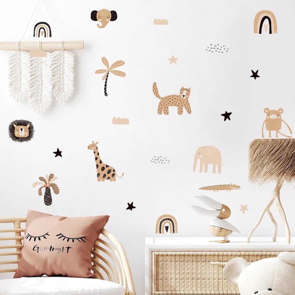 Boho Cartoon Rainbows Star Cut - Baby Nursery Decor Girl 评论和价格