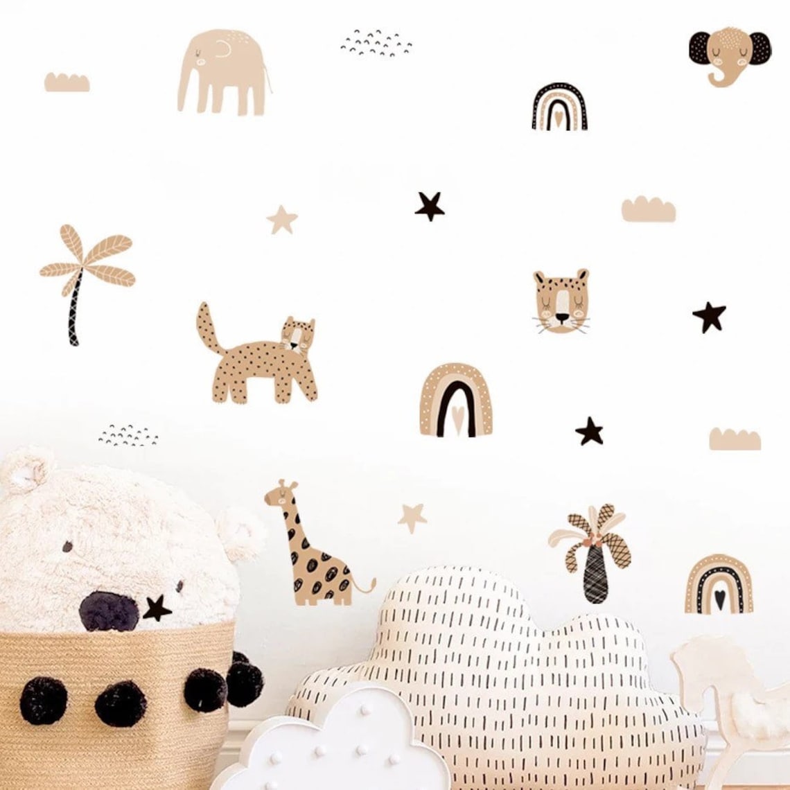 Boho Cartoon Rainbows Star Cut - Baby Nursery Decor Girl 评论和价格